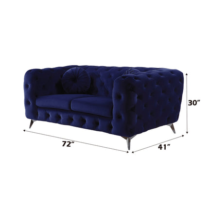 ACME 54901 Atronia Loveseat, Blue Fabric