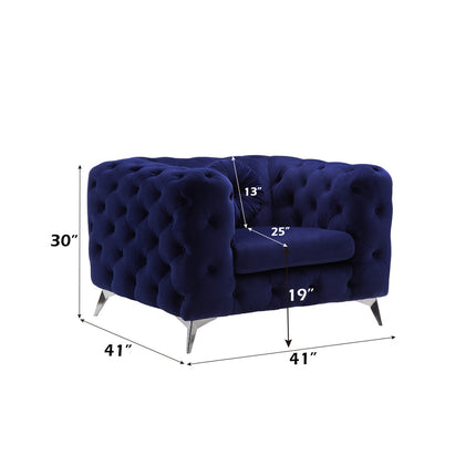 ACME 54902 Atronia Chair, Blue Fabric