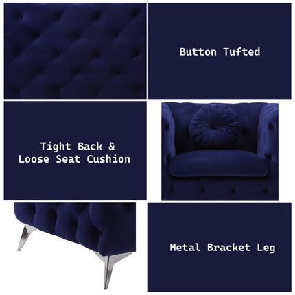 ACME 54902 Atronia Chair, Blue Fabric