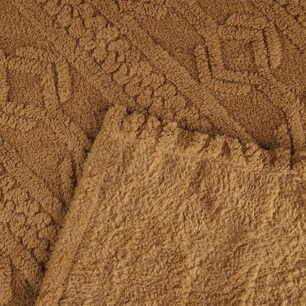 Twin Camel Fleece Geometric Plush Blanket HomeRoots