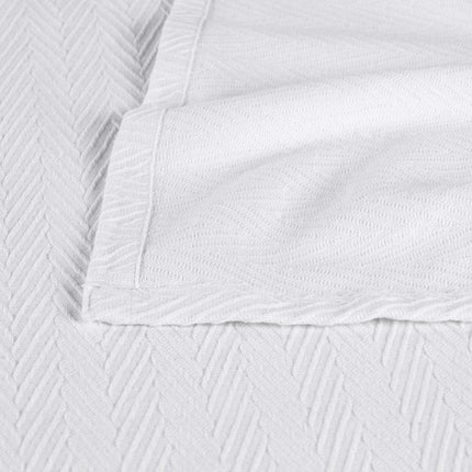 King White Cotton Woven Chevron Blanket HomeRoots