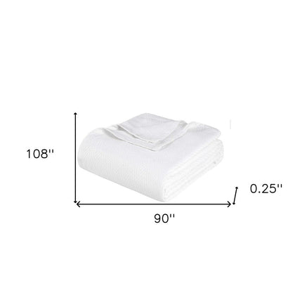 King White Cotton Woven Chevron Blanket HomeRoots