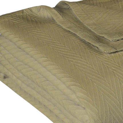 Twin Sage Cotton Woven Chevron Blanket