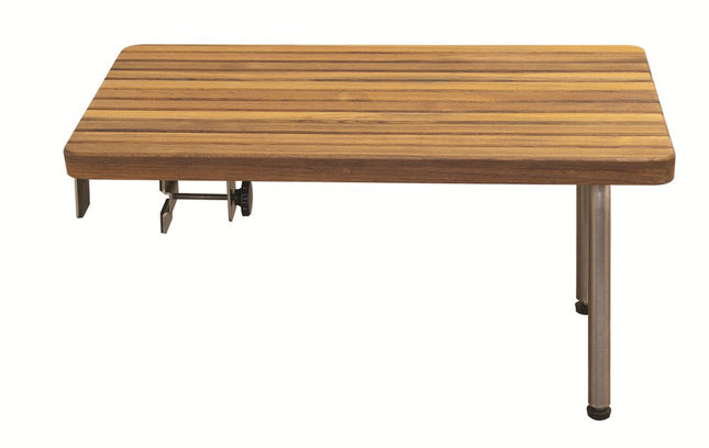 1" X 27" Brown Teak Rectangular Shower Bench HomeRoots
