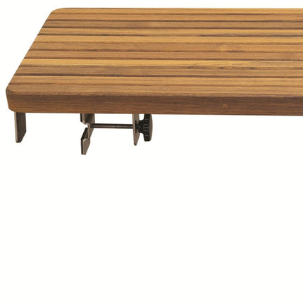 1" X 27" Brown Teak Rectangular Shower Bench HomeRoots