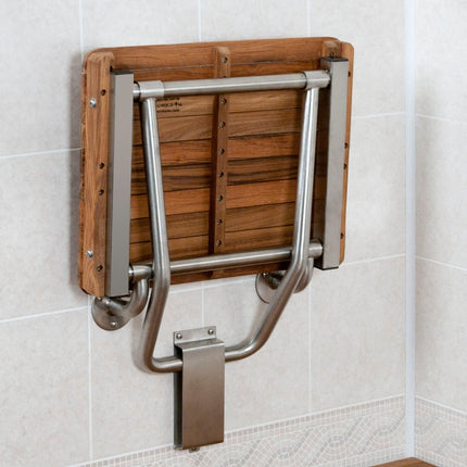 14" X 18" Brown Teak Rectangular Shower Bench HomeRoots
