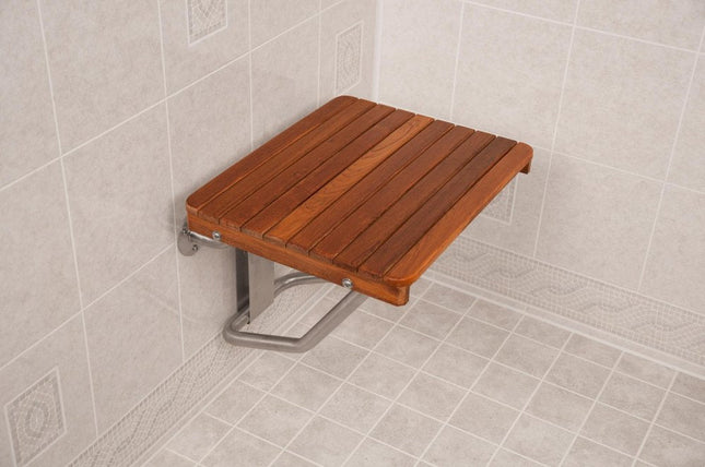 14" X 24" Brown Teak Rectangular Shower Bench HomeRoots