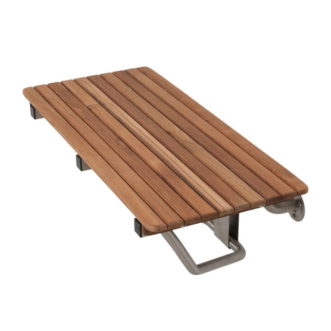 14" X 26" Brown Teak Rectangular Shower Bench HomeRoots