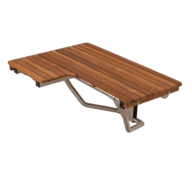 14" X 36" Brown Teak Wall Mount Rectangular Shower Bench HomeRoots