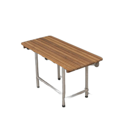 18" X 34" Brown Teak Rectangular Shower Bench HomeRoots