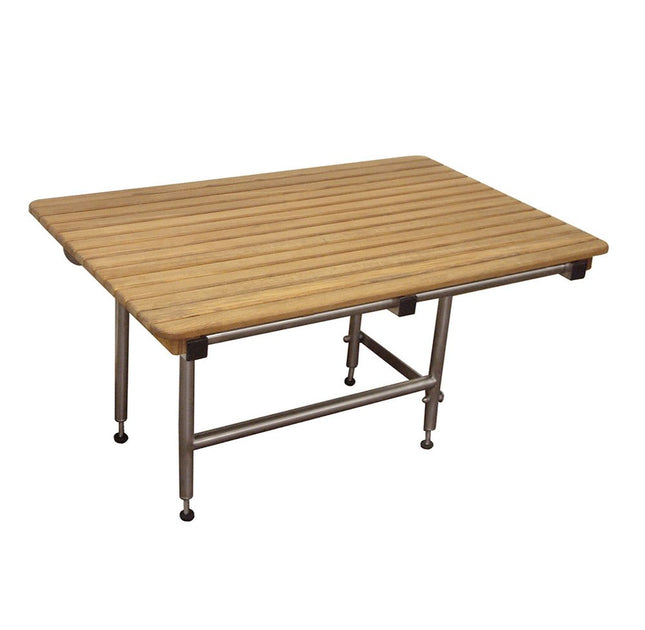 18" X 40" Brown Teak Rectangular Shower Bench HomeRoots