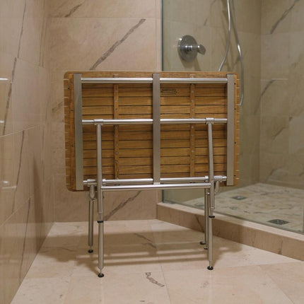 18" X 42" Brown Teak Rectangular Shower Bench HomeRoots