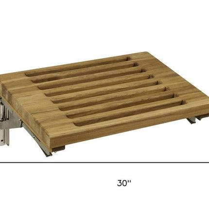 13" X 30" Brown Teak Wall Mount Rectangular Shower Bench