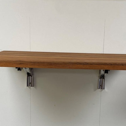 16" X 28" Brown Teak Wall Mount Rectangular Shower Bench HomeRoots