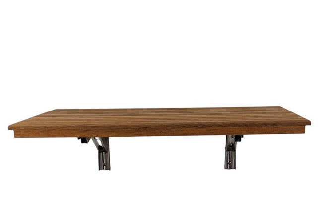 16" X 36" Brown Teak Wall Mount Rectangular Shower Bench HomeRoots