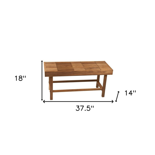 18" X 38" Brown Teak Rectangular Shower Bench HomeRoots