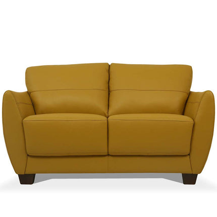 ACME 54946 Valeria Loveseat, Mustard Leather  1