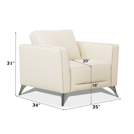 ACME 55007 Malaga Chair, Cream Leather