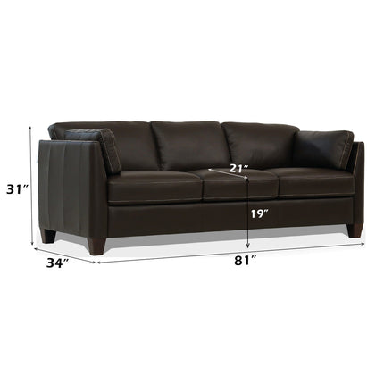 ACME 55010 Matias Sofa, Chocolate Leather