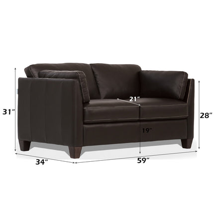 ACME 55011 Matias Loveseat, Chocolate Leather