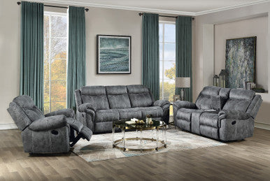 ACME 55026 Zubaida Loveseat, 2-Tone Gray Velvet ACME Furniture