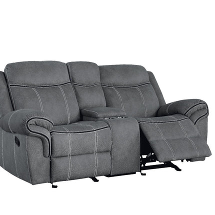 ACME 55026 Zubaida Loveseat, 2-Tone Gray Velvet  2