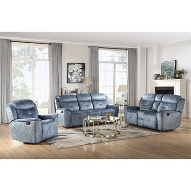 ACME 55035 Mariana Sofa, Silver Blue Fabric ACME Furniture
