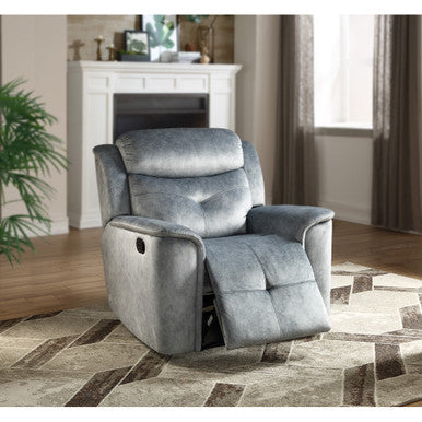 ACME 55037 Mariana Recliner, Silver Blue Fabric ACME Furniture
