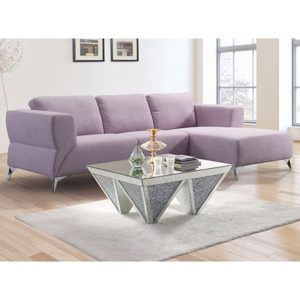 ACME 55090 Josiah Sectional Sofa, Pale Berries Fabric
