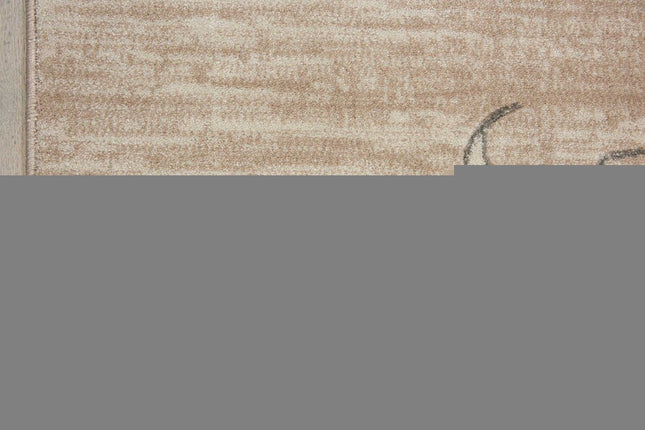 9' X 13' Tan Black and Ivory Damask Non Skid Area Rug HomeRoots