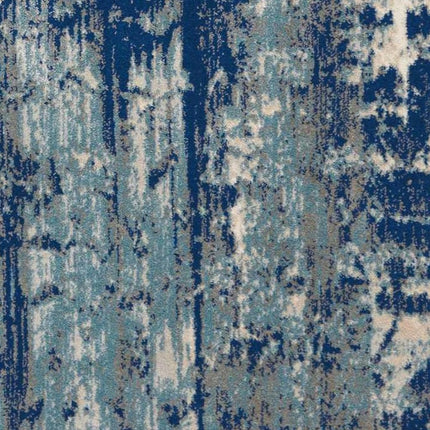 9' X 13' Ivory Blue and Slate Gray Abstract Non Skid Area Rug HomeRoots