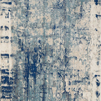 9' X 13' Ivory Blue and Slate Gray Abstract Non Skid Area Rug HomeRoots