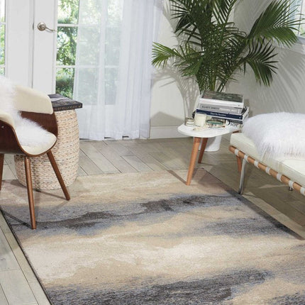 9' X 13' Gray Black and Beige Abstract Non Skid Area Rug HomeRoots