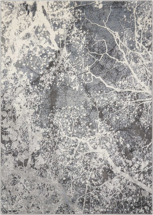 9' X 13' Gray Abstract Power Loom Area Rug HomeRoots