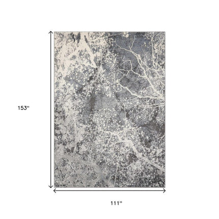 9' X 13' Gray Abstract Power Loom Area Rug HomeRoots