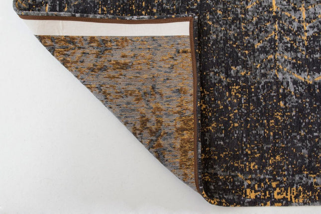 10' Black And Gold Chevron Washable Runner Rug HomeRoots