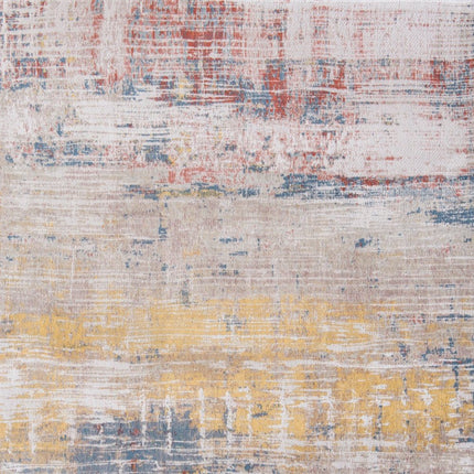 10' White Abstract Runner Rug HomeRoots