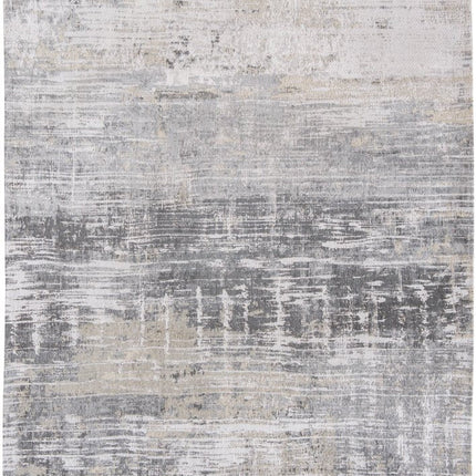 10' Gray And White Abstract Runner Rug HomeRoots