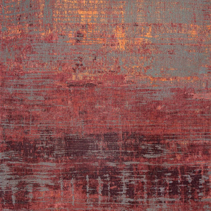 10' Gray And Red Abstract Runner Rug HomeRoots
