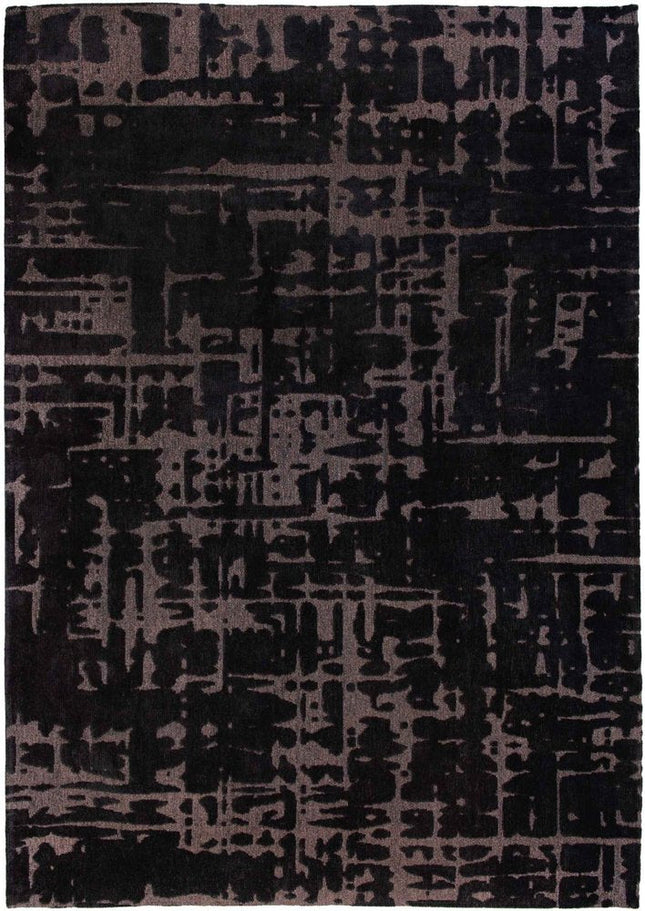 10' Black And Gray Abstract Washable Runner Rug HomeRoots