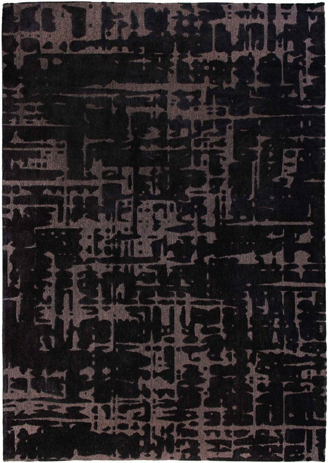 10' Black And Gray Abstract Washable Runner Rug HomeRoots