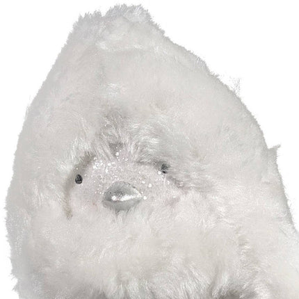 6" White And Silver Ceramic And Fabric Bird Christmas Santa Figurine HomeRoots
