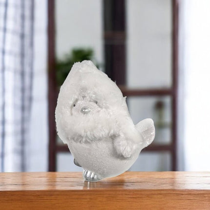 6" White And Silver Ceramic And Fabric Bird Christmas Santa Figurine HomeRoots