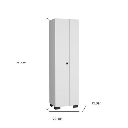 20" White and Black Wood Accent Cabinet With Two Doors HomeRoots