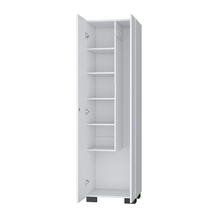 20" White and Black Wood Accent Cabinet With Two Doors HomeRoots