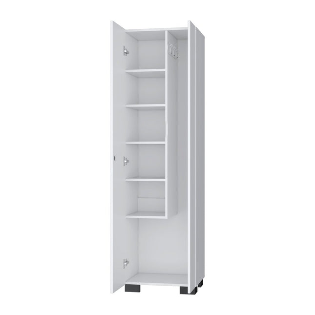 20" White and Black Wood Accent Cabinet With Two Doors HomeRoots