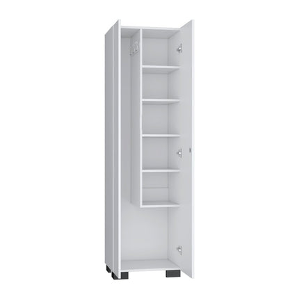 20" White and Black Wood Accent Cabinet With Two Doors HomeRoots