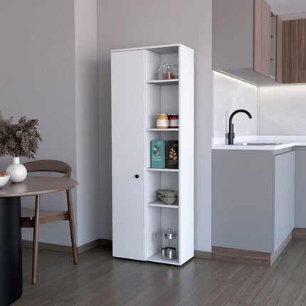 67" White Wood Pantry Or Storage Closet