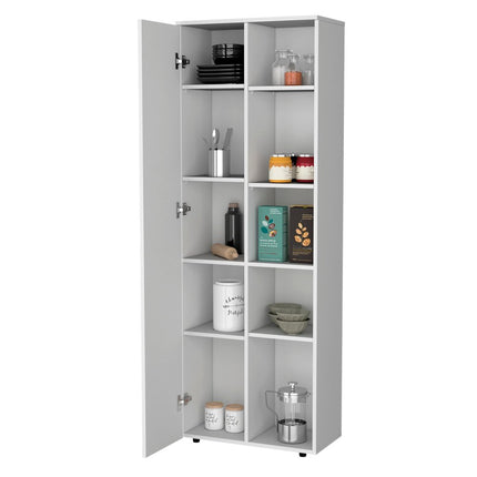 67" White Wood Pantry Or Storage Closet