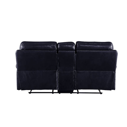 ACME 55371 Aashi Loveseat with Console (Motion), Navy Leather-Gel Match